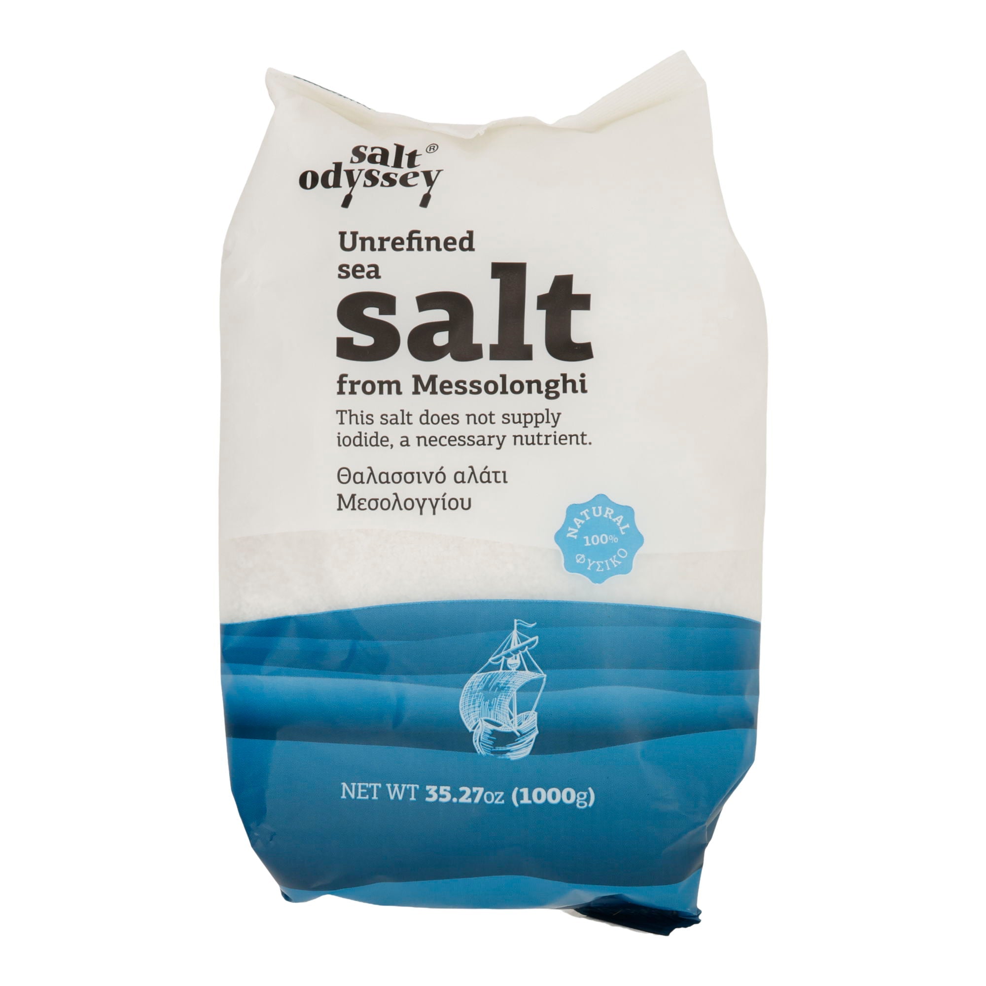 Salt Odyssey – Natur-Meersalz aus Messolonghi – 1 kg (ungejodet, unraffiniert) Kalas